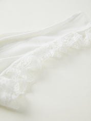 Lace Stitching Ruffle Crop Cami Top