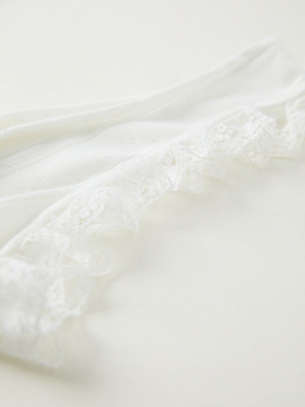 Lace Stitching Ruffle Crop Cami Top