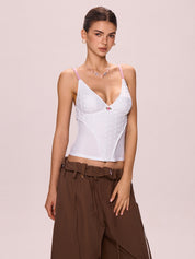 Floral Embellished Embroidered Patchwork Cami Top
