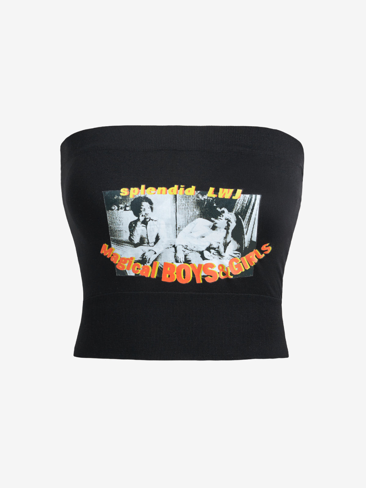 Alphabet Abstract Short Bandeau Top