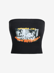 Alphabet Abstract Short Bandeau Top