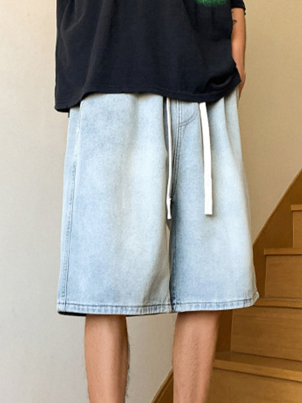 Men's Basic Wash Loose Fit Denim Shorts
