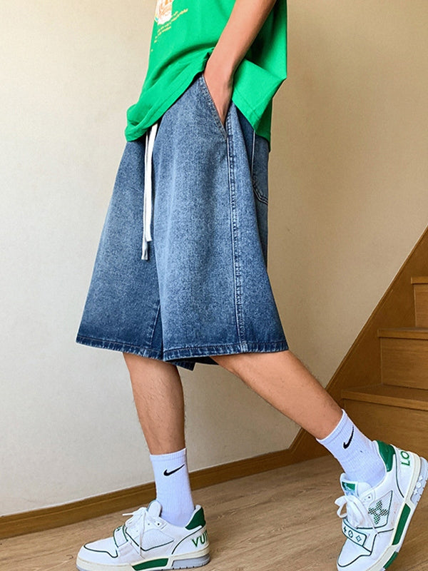 Men's Basic Wash Loose Fit Denim Shorts