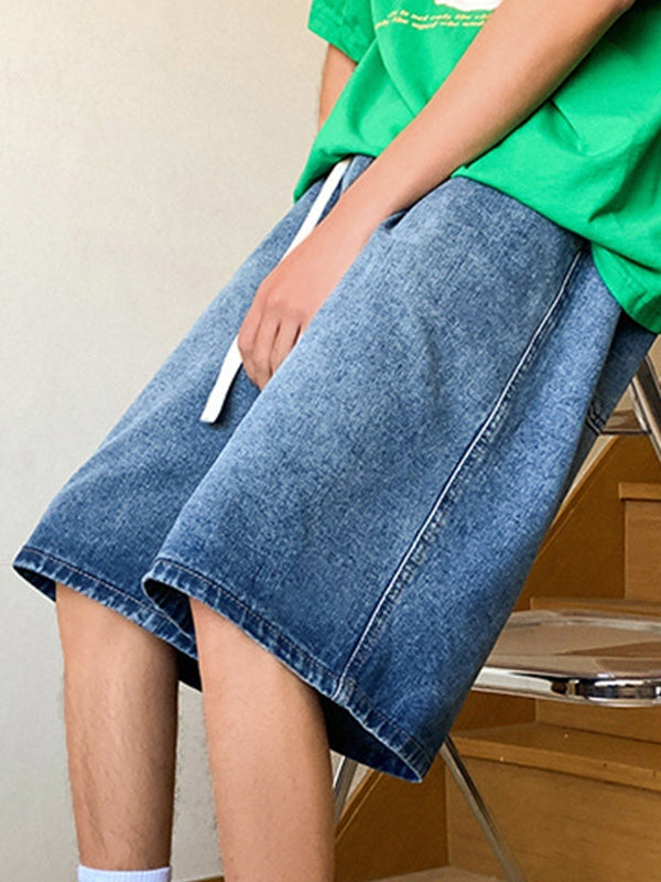 Men's Basic Wash Loose Fit Denim Shorts