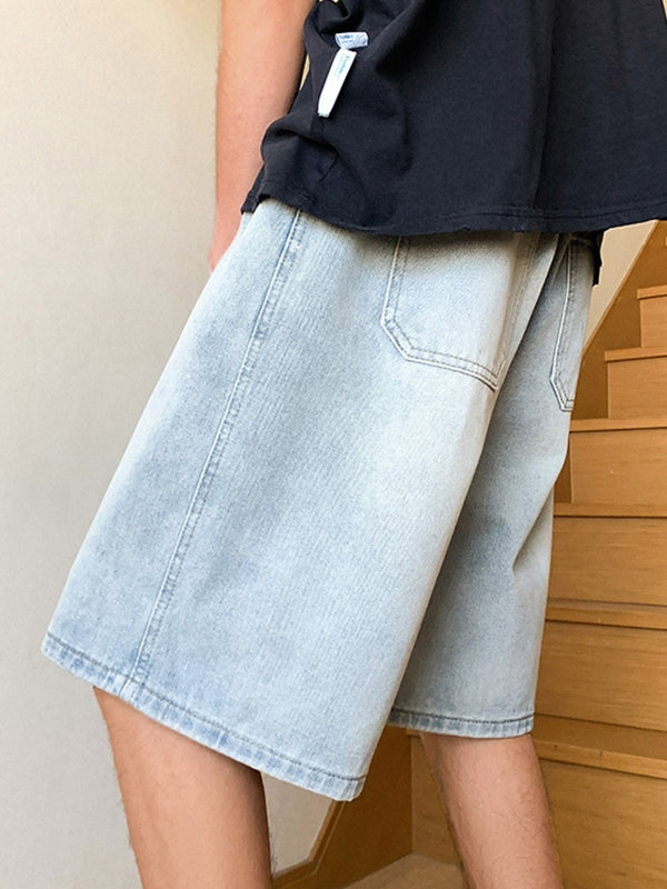 Men's Basic Wash Loose Fit Denim Shorts