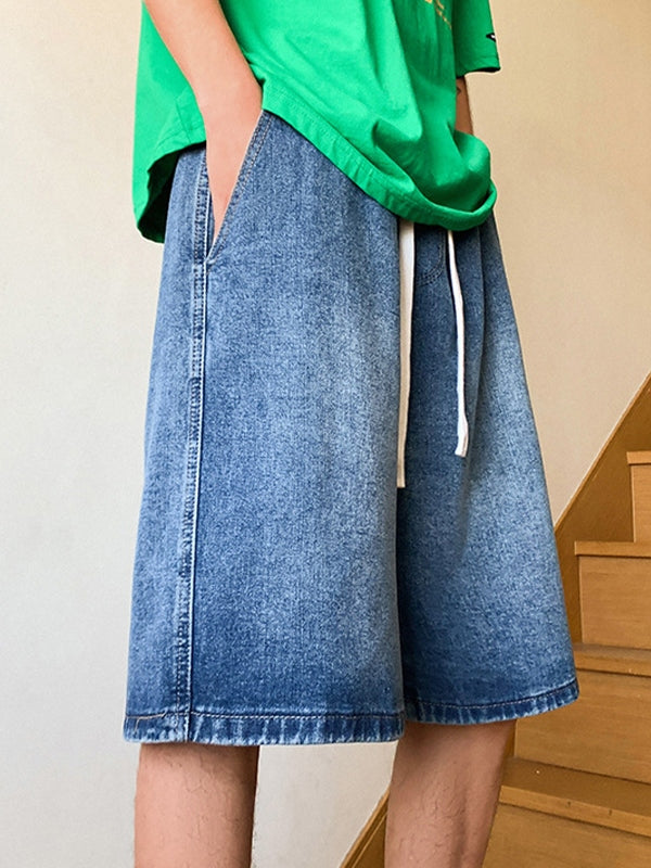 Men's Basic Wash Loose Fit Denim Shorts