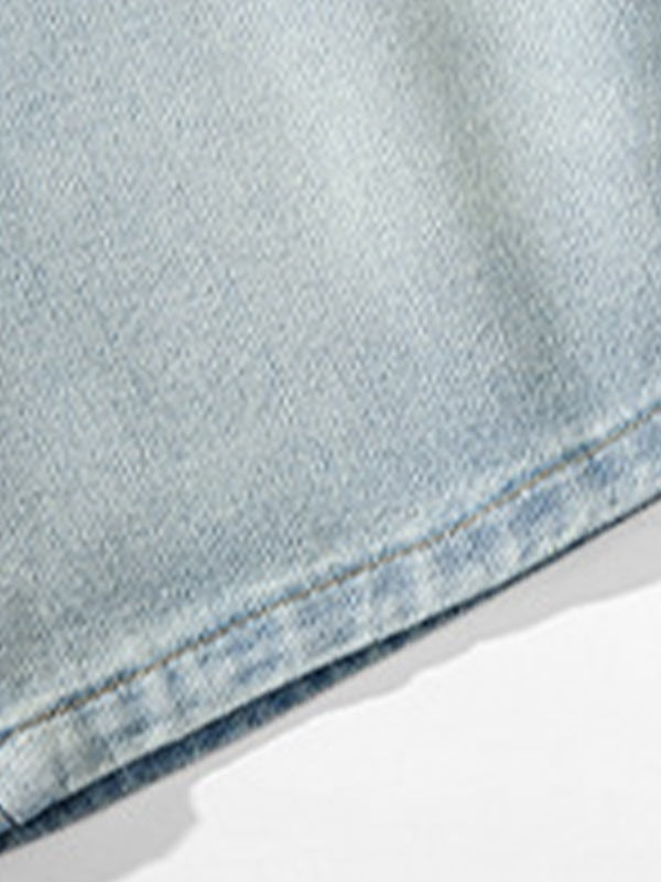 Men's Basic Wash Loose Fit Denim Shorts