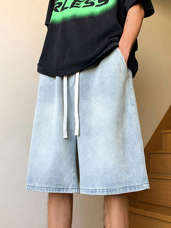 Men's Basic Wash Loose Fit Denim Shorts