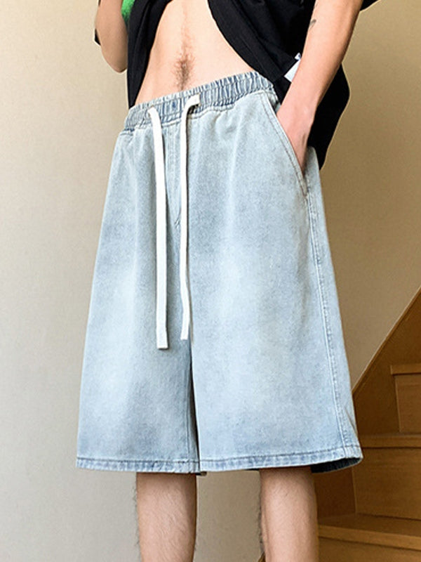 Men's Basic Wash Loose Fit Denim Shorts