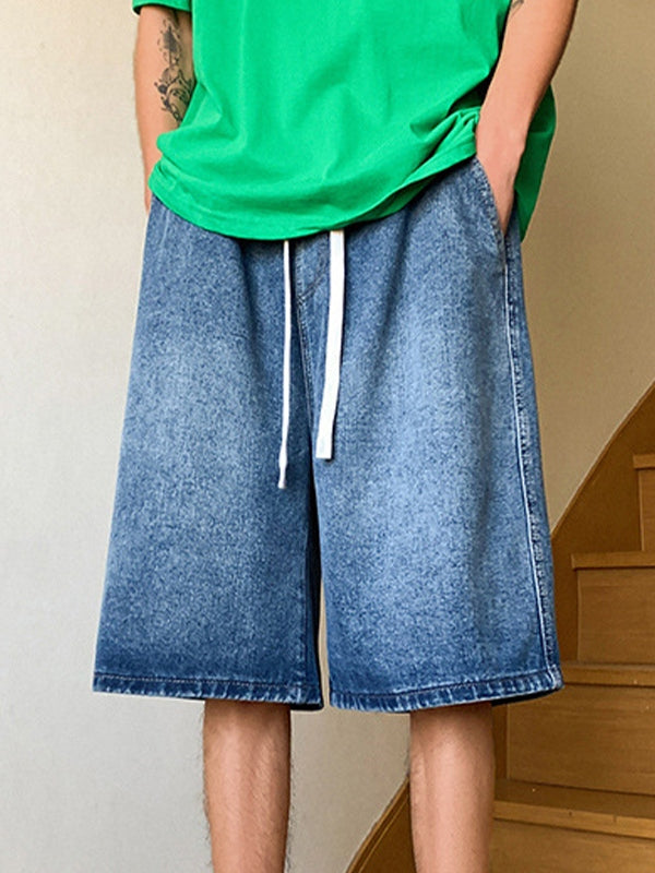 Men's Basic Wash Loose Fit Denim Shorts