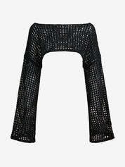 All Over Cutout Flare Sleeve Knit