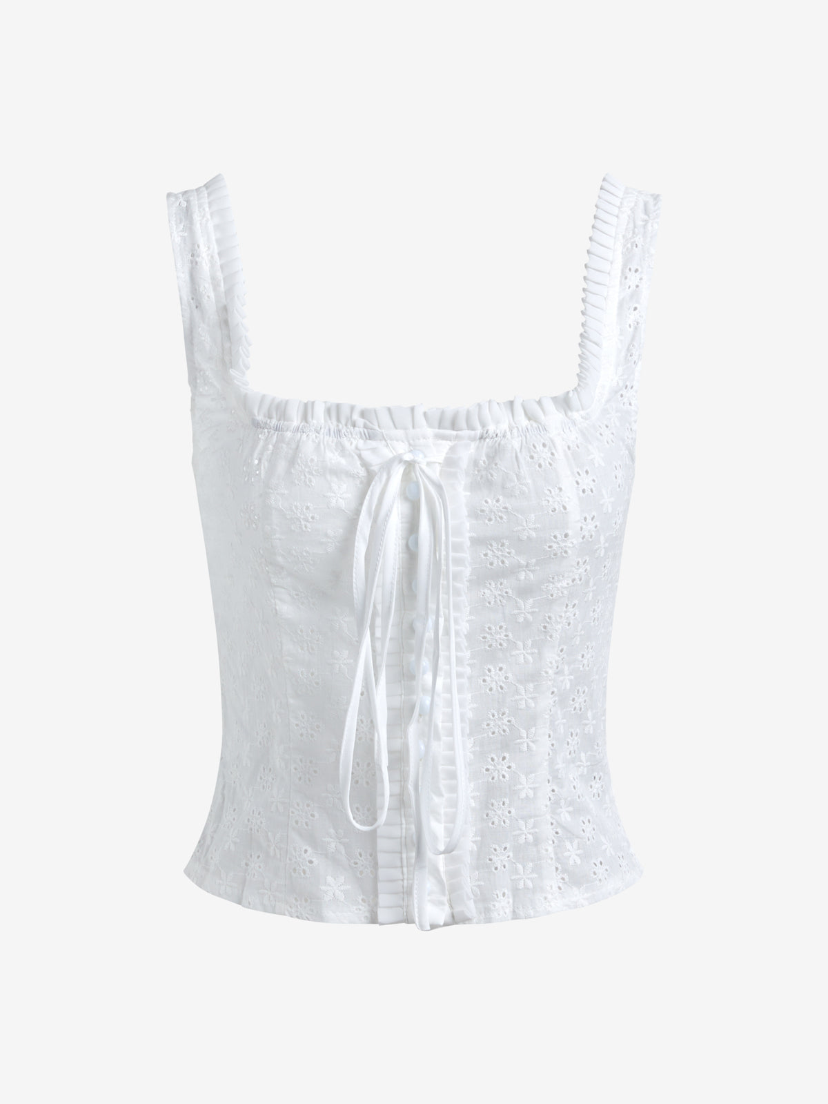 Square Neck Embroidery Cutout Cami Top