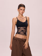 Lace See Through Cami Top