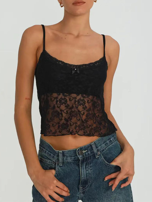 Lace See Through Cami Top