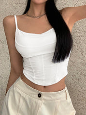 Fish Bone Stretchy Slim Corset Top