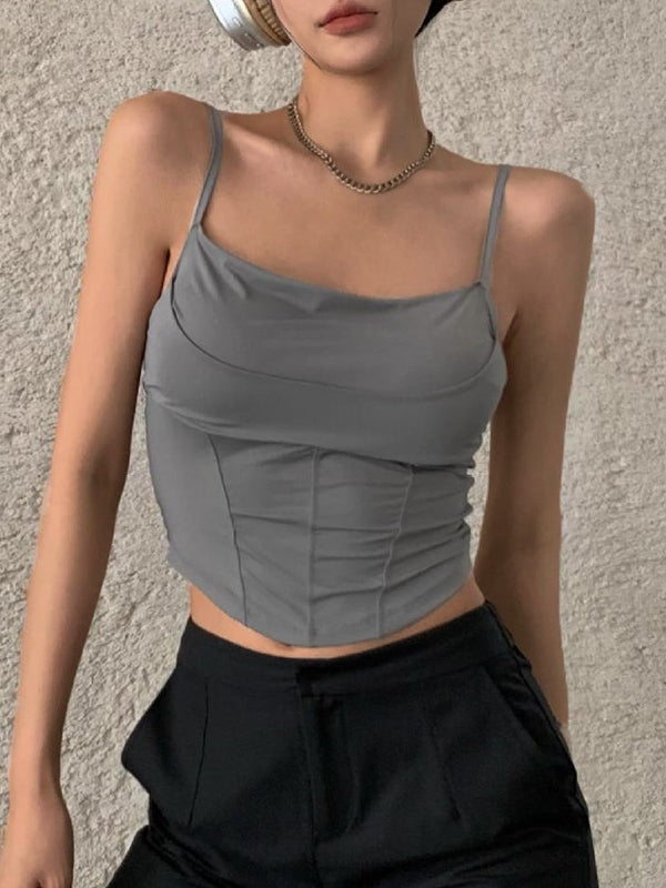 Fish Bone Stretchy Slim Corset Top