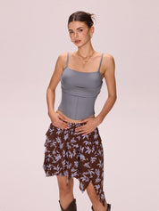 Fish Bone Stretchy Slim Corset Top