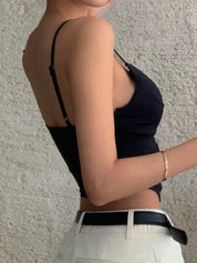 Fish Bone Stretchy Slim Corset Top
