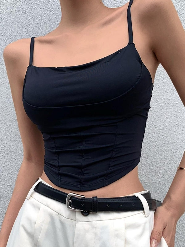 Fish Bone Stretchy Slim Corset Top