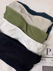 Solid Color Slim Short Bandeau Top