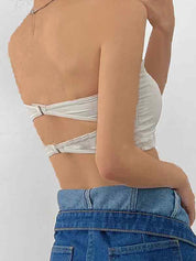 Solid Color Slim Short Bandeau Top