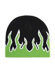 Flame Print Beanie Hat