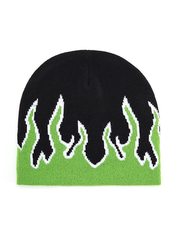 Flame Print Beanie Hat