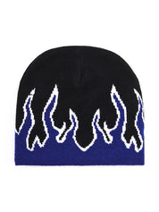 Flame Print Beanie Hat