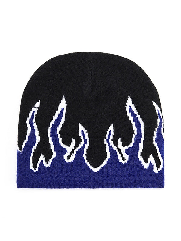 Flame Print Beanie Hat