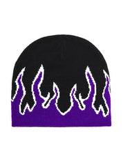 Flame Print Beanie Hat