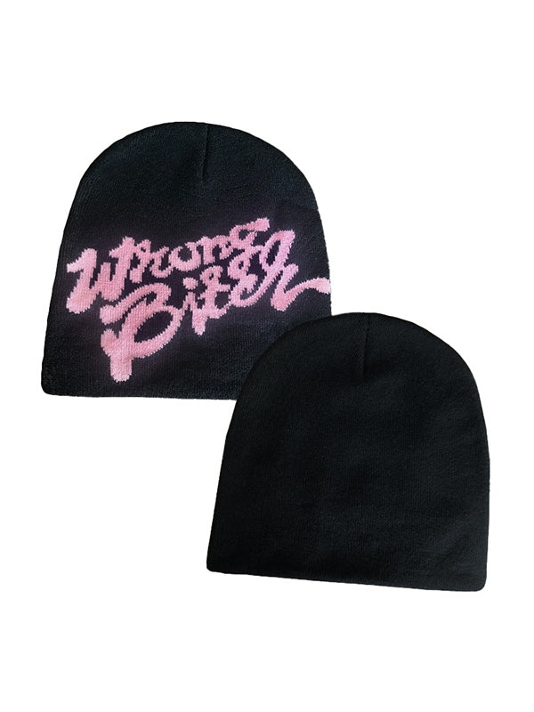Letter Print Beanie Hat