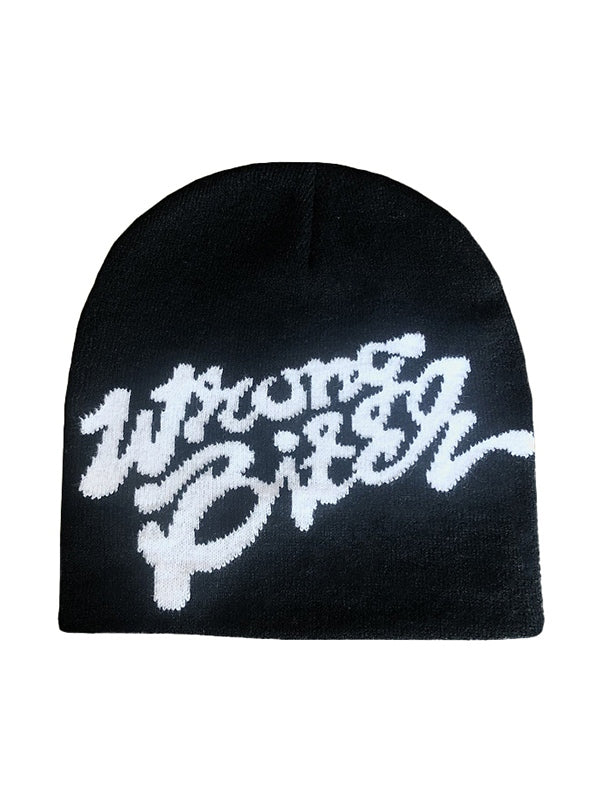 Letter Print Beanie Hat