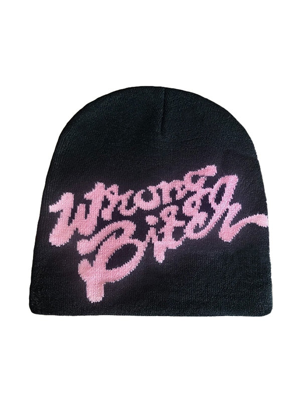 Letter Print Beanie Hat