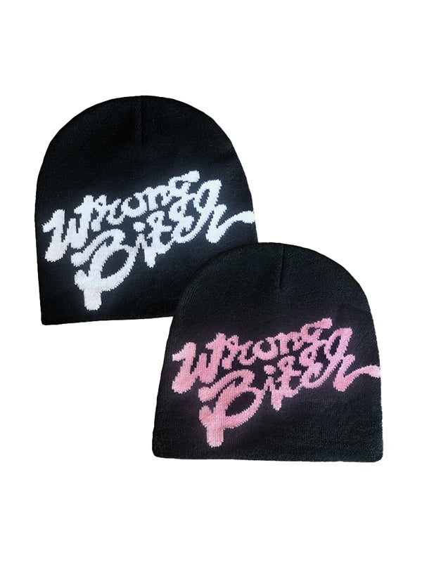 Letter Print Beanie Hat