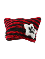 Cat Design Star Decor Beanie Hat