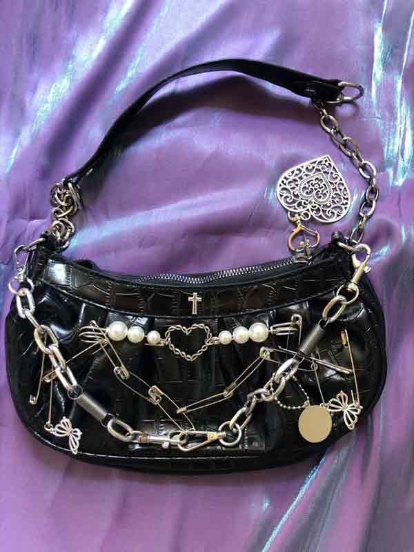 Y2K Metal Pendant Shoulder Bag