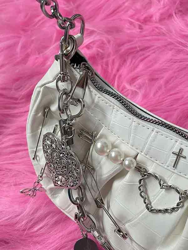 Y2K Metal Pendant Shoulder Bag