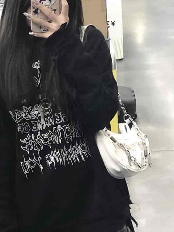 Y2K Metal Pendant Shoulder Bag