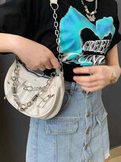 Y2K Metal Pendant Shoulder Bag