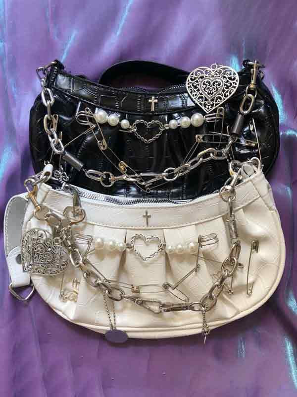 Y2K Metal Pendant Shoulder Bag