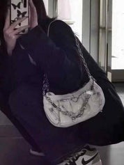 Y2K Metal Pendant Shoulder Bag