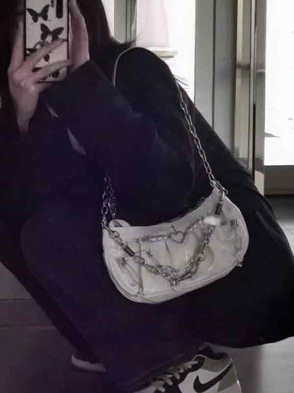 Y2K Metal Pendant Shoulder Bag