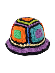 Contrast Color Square Design Knitted Hat