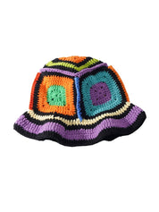Contrast Color Square Design Knitted Hat