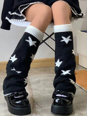 Contrast Color Star Print Leg Warmer