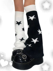 Contrast Color Star Print Leg Warmer