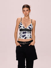 Leopard Print V Neck Cami Top