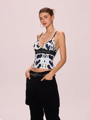 Leopard Print V Neck Cami Top
