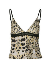 Leopard Print V Neck Cami Top