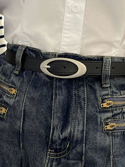 Metal Moon Decor Buckle Belt